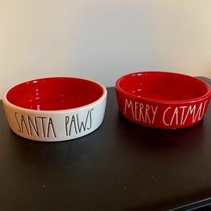Rae Dunn Christmas Cat Food Bowls